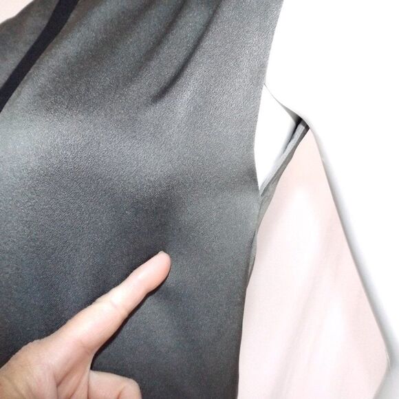 RAG & BONE Dress, 2, Gray Satin, Black Bands, Sleeveless, Back Zip, Crew neck - Picture 10 of 14